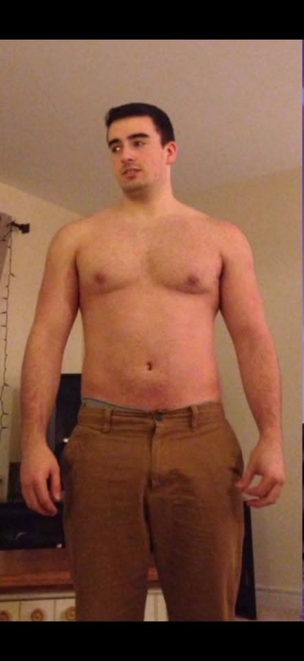 Client before: personal training transformation with Connor in York Region